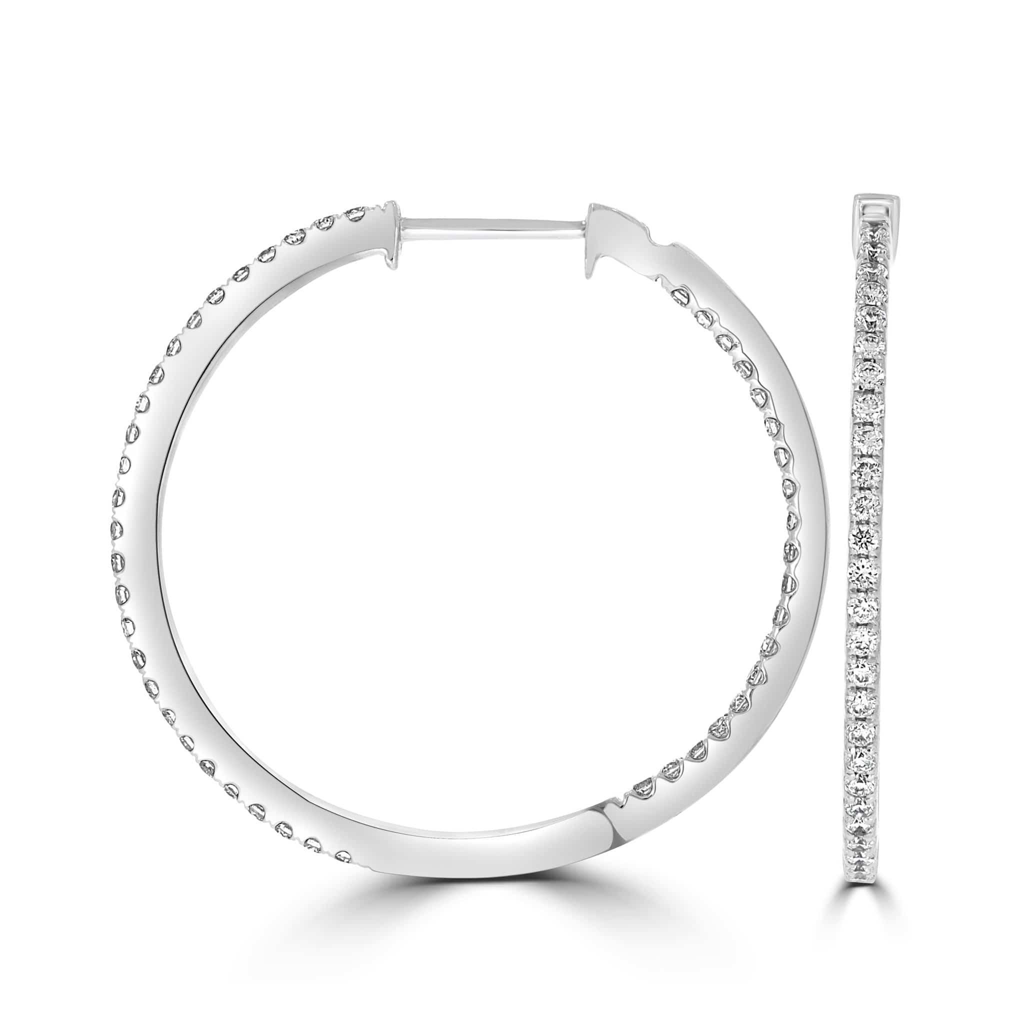Large Diamond Hoop Earrings